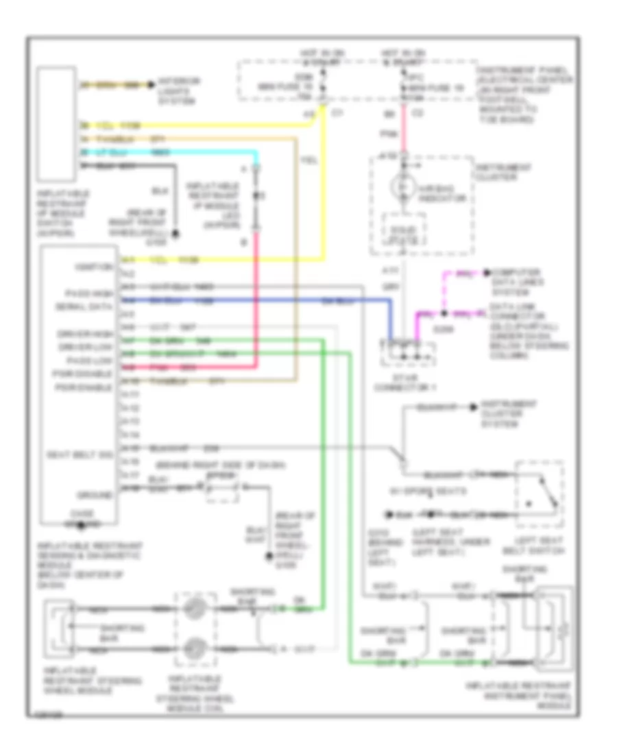 Supplemental Restraint Wiring Diagram for Chevrolet Corvette 2000