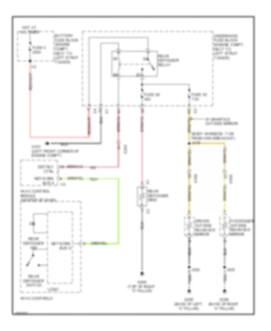 Defoggers Wiring Diagram for Chevrolet Cruze LS 2013