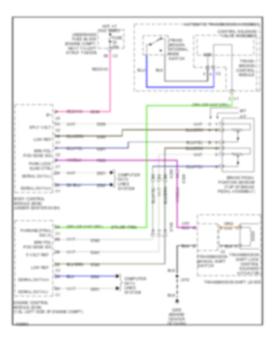 Shift Interlock Wiring Diagram for Chevrolet Cruze LS 2013