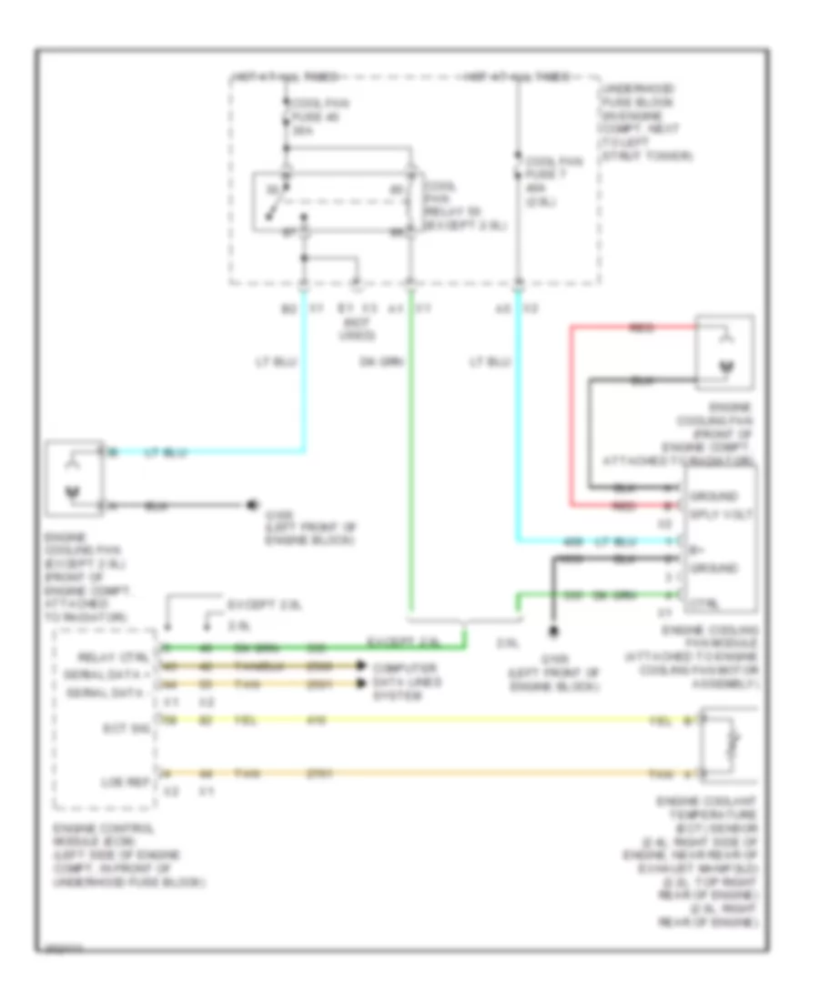 Cooling Fan Wiring Diagram for Chevrolet HHR LS 2009
