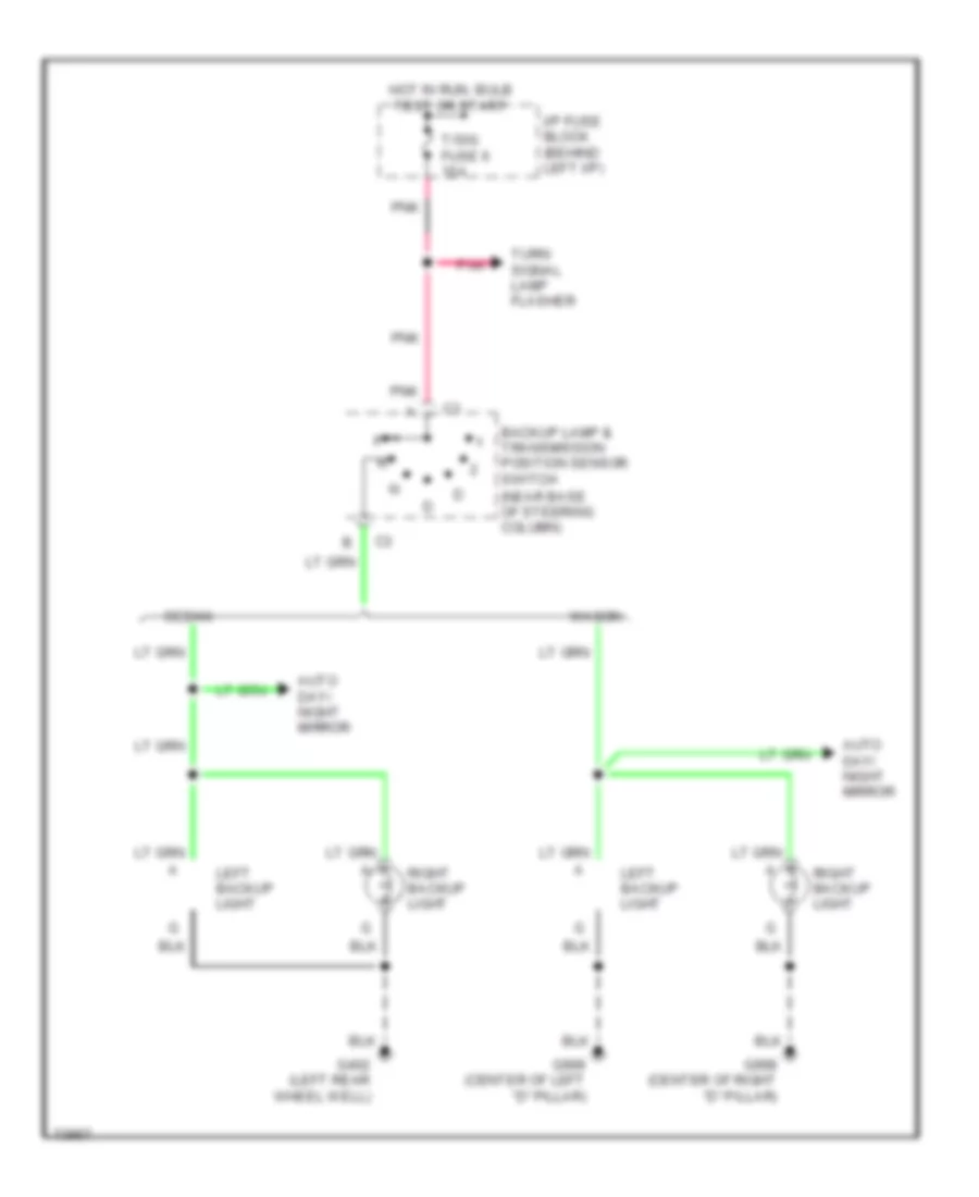 Back up Lamps Wiring Diagram for Chevrolet Caprice Impala SS 1994