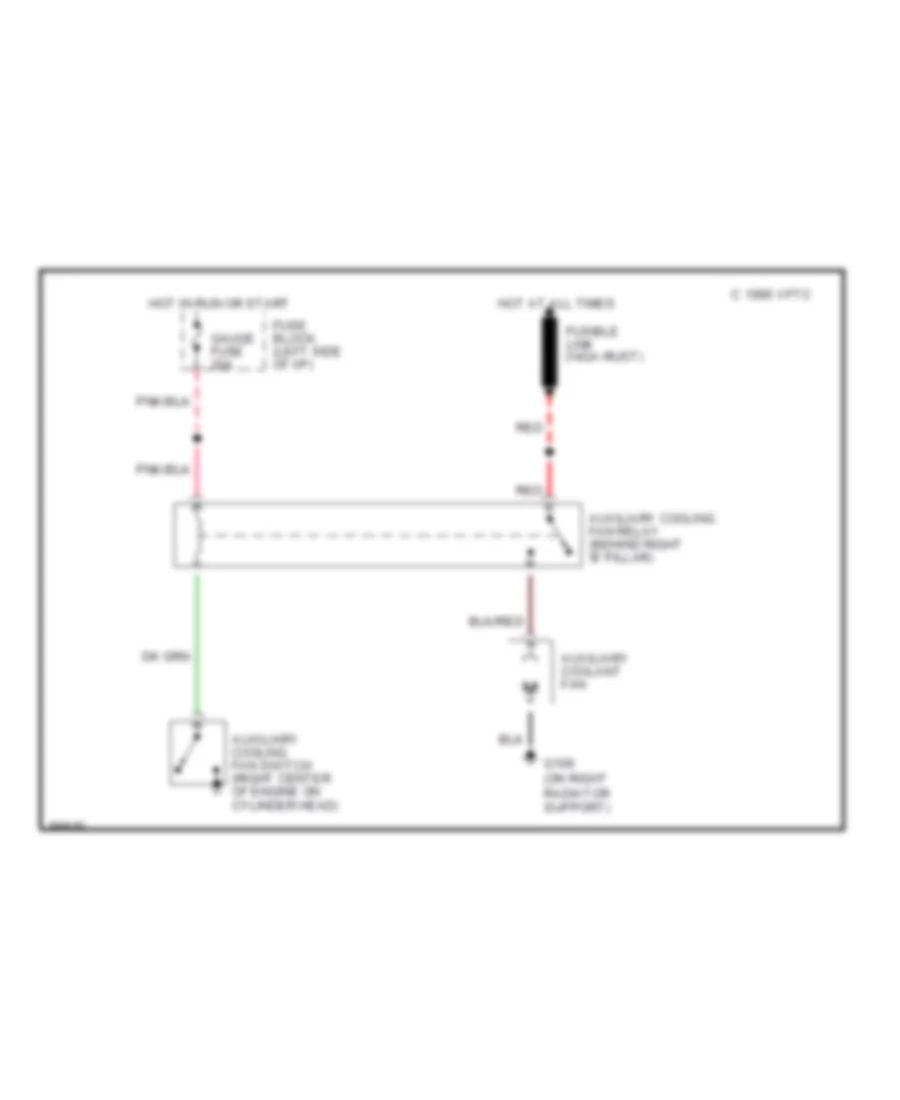 7.4L (VIN N), Auxiliary Cooling Fan Wiring Diagram for Chevrolet Chevy Van G10 1990