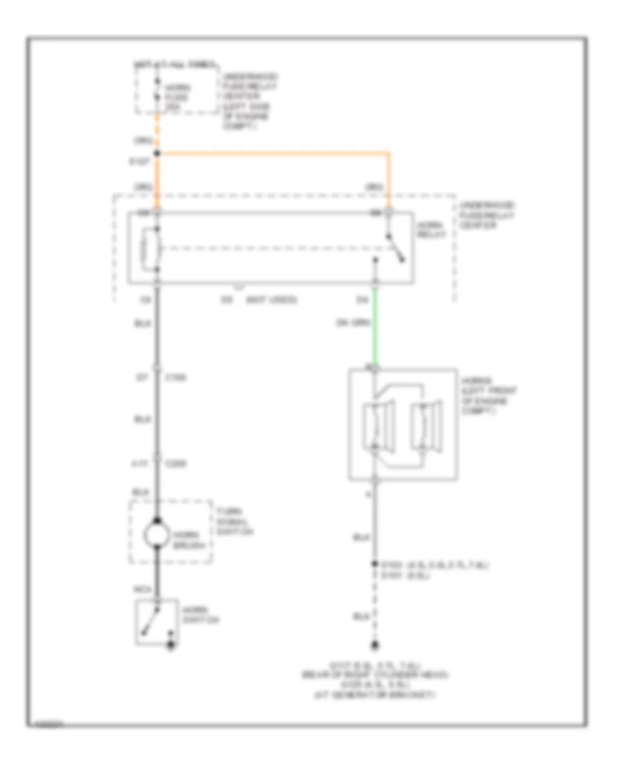 Horn Wiring Diagram for Chevrolet Cutaway G2000 3500