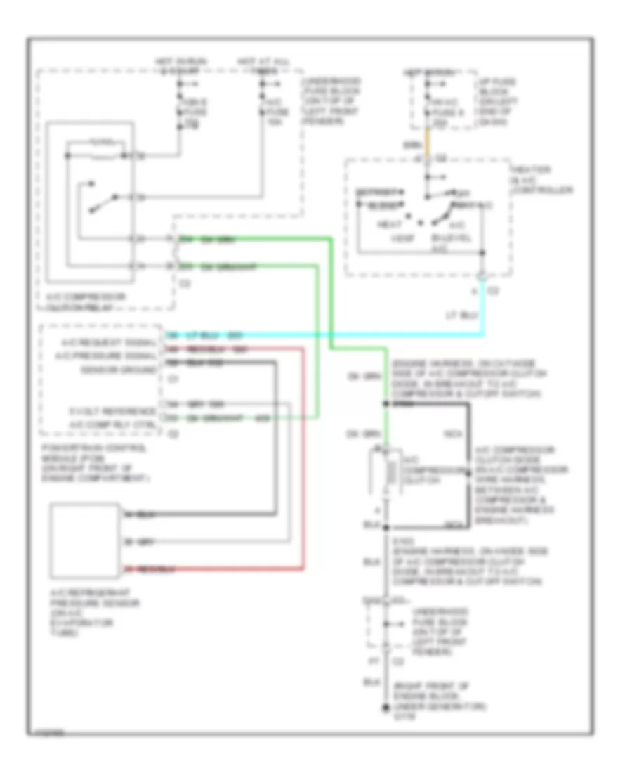 2 2L VIN 4 Compressor Wiring Diagram for Chevrolet S10 Pickup 1999