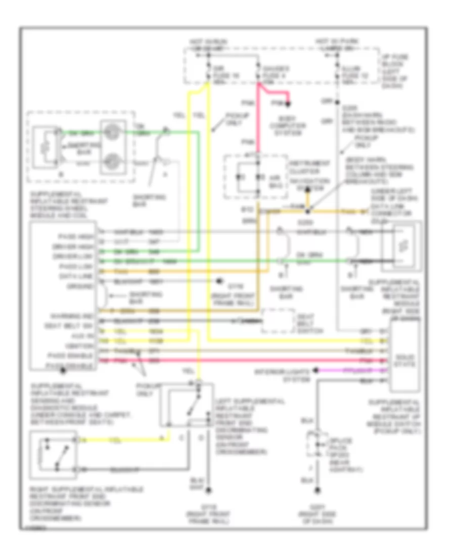 Supplemental Restraint Wiring Diagram for Chevrolet S10 Pickup 1999