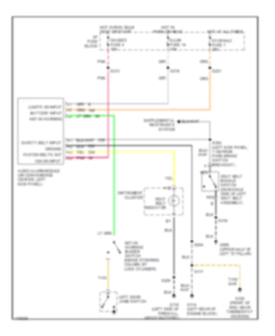 Warning System Wiring Diagrams for Chevrolet Astro 1999