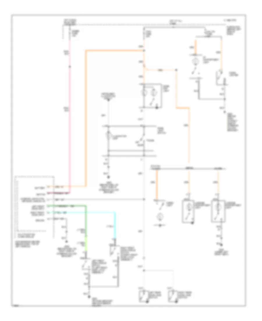 Courtesy Lamps Wiring Diagram, Coupe, Sedan  Wagon for Chevrolet Cavalier 1994