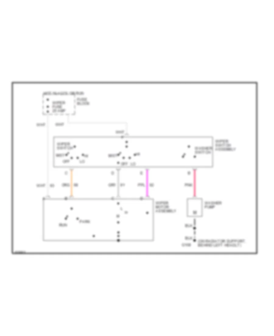 Электросхема стеклоочистителя, дворников и омывателя С 2 скоростями для Chevrolet Cavalier 1994