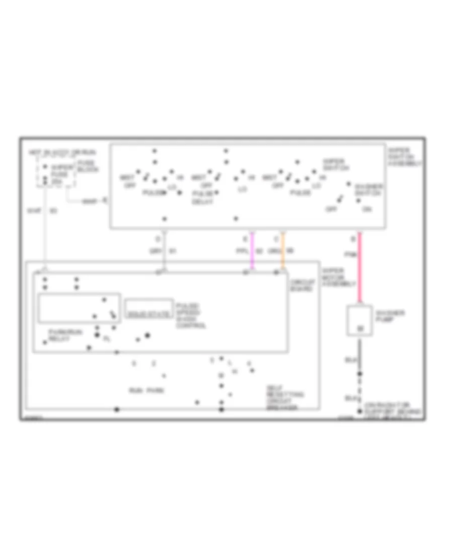 Электросхема стеклоочистителя, дворников и омывателя Интервала для Chevrolet Cavalier 1994