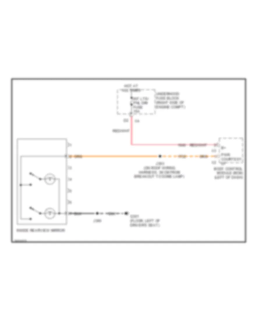 Electrochromic Mirror Wiring Diagram without OnStar for Chevrolet Impala LS 2009