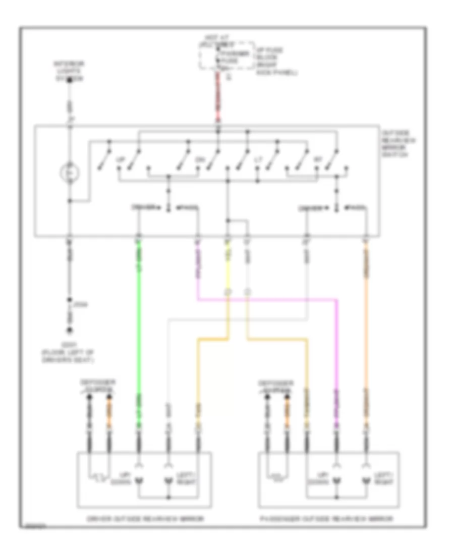 Power Mirrors Wiring Diagram for Chevrolet Impala LS 2009