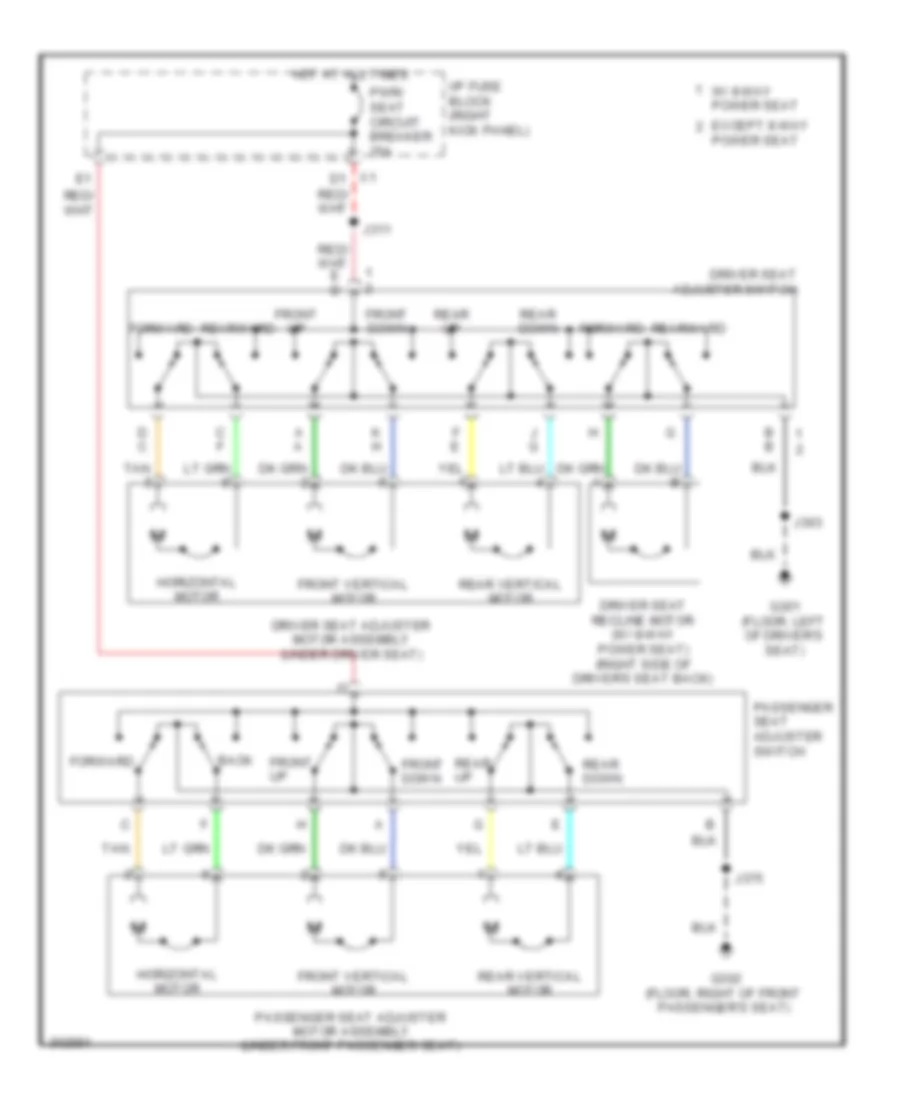 Power Seat Wiring Diagram for Chevrolet Impala LS 2009