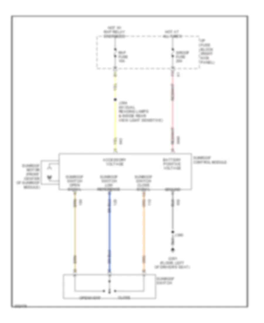 Power Top Sunroof Wiring Diagram for Chevrolet Impala LS 2009