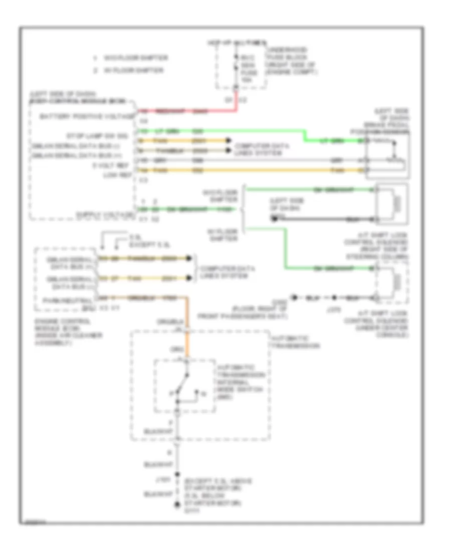 Shift Interlock Wiring Diagram for Chevrolet Impala LS 2009