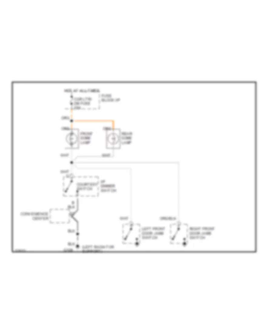 Courtesy Lamps Wiring Diagram without Auxiliary Lighting for Chevrolet Astro 1995