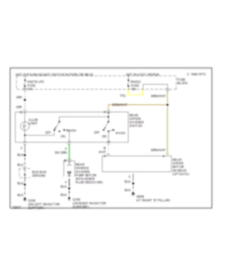 Электросхема заднего стеклоочистителя дворника и омывателя для Chevrolet Astro 1995