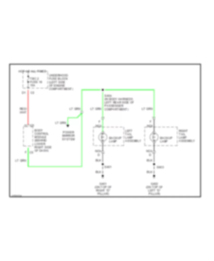 Back up Lamps Wiring Diagram for Chevrolet Chevy Express G2003 3500