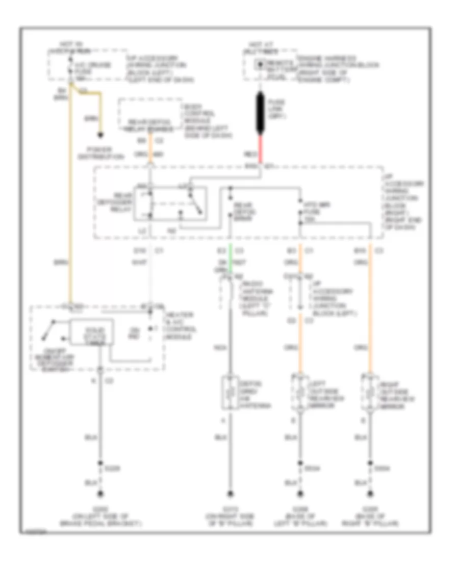 Defogger Wiring Diagram for Chevrolet Impala 2000