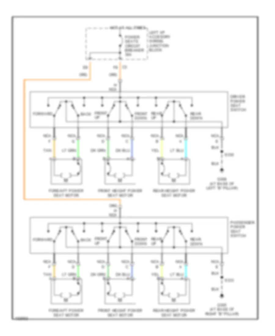 Power Seats Wiring Diagram for Chevrolet Impala 2000