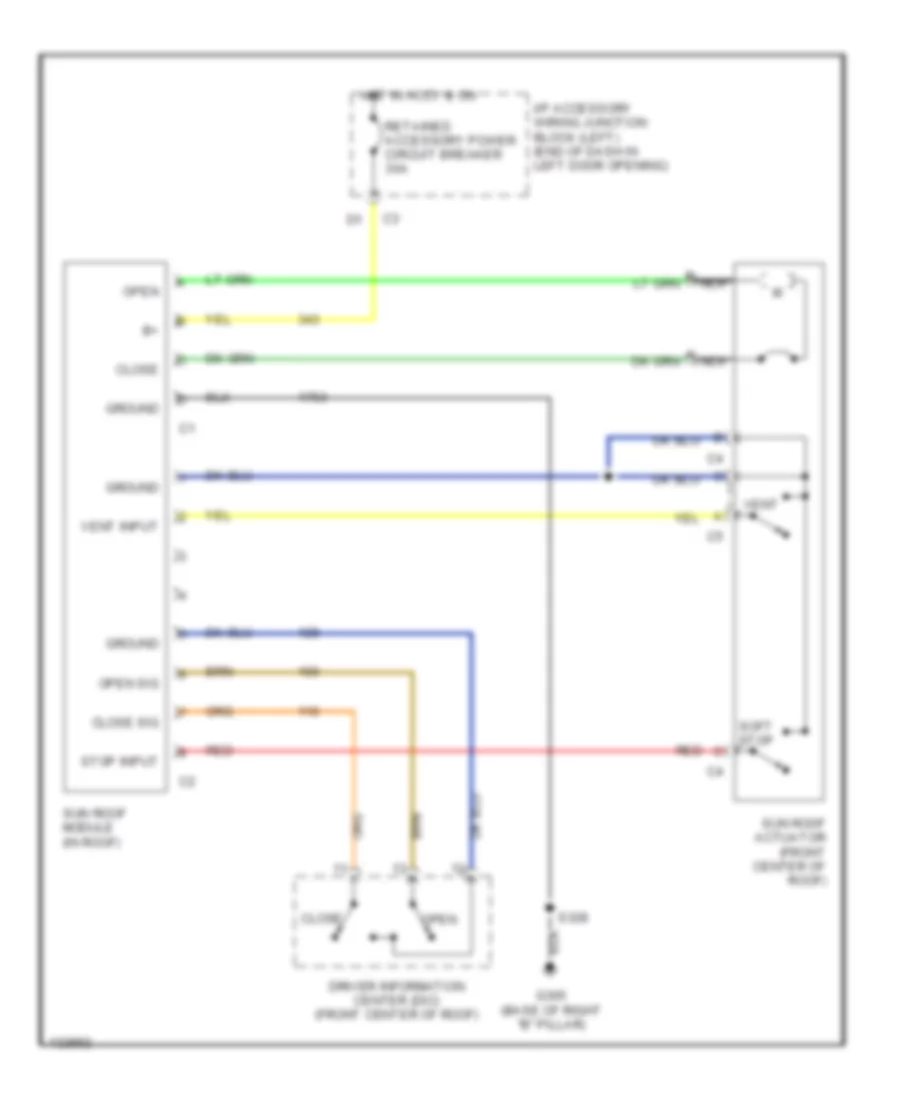 Power Top Sunroof Wiring Diagrams with DIC for Chevrolet Impala 2000