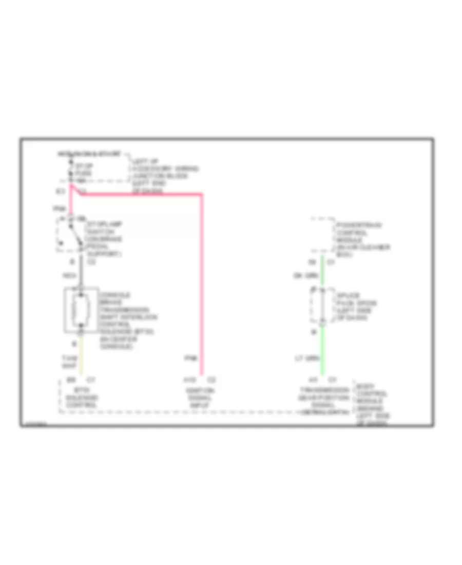 Shift Interlock Wiring Diagram for Chevrolet Impala 2000