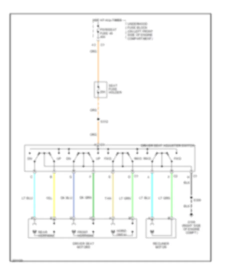 Driver Power Seat Wiring Diagram for Chevrolet Colorado 2006
