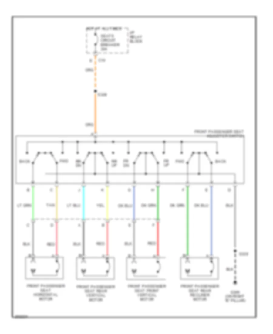 Passenger Power Seat Wiring Diagram for Chevrolet Tahoe 2006