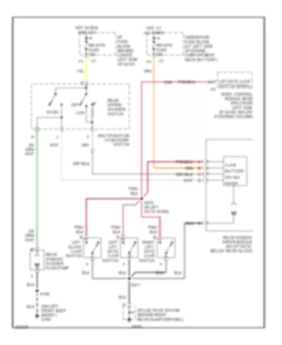 Rear Wiper Washer Wiring Diagram for Chevrolet Tahoe 2006