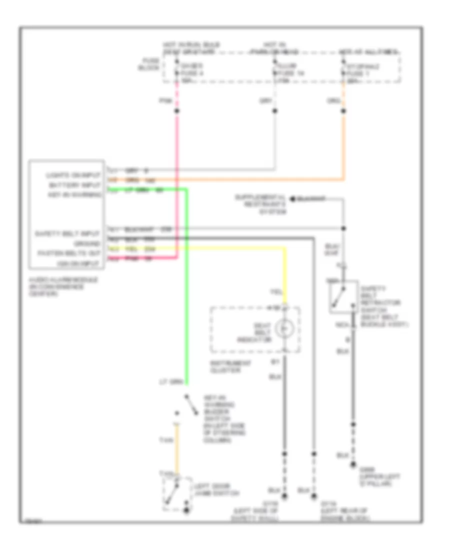 Warning System Wiring Diagrams for Chevrolet Astro 1996