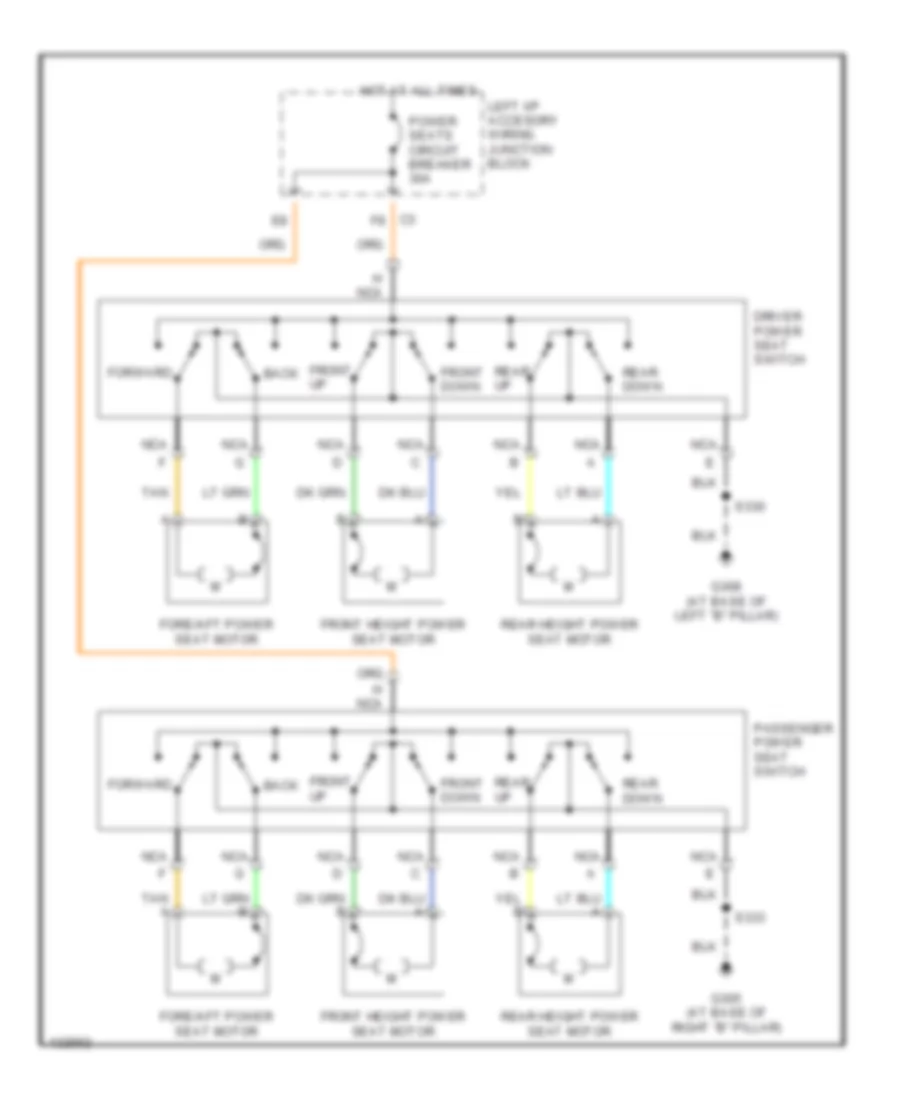 Power Seats Wiring Diagram for Chevrolet Impala LS 2000