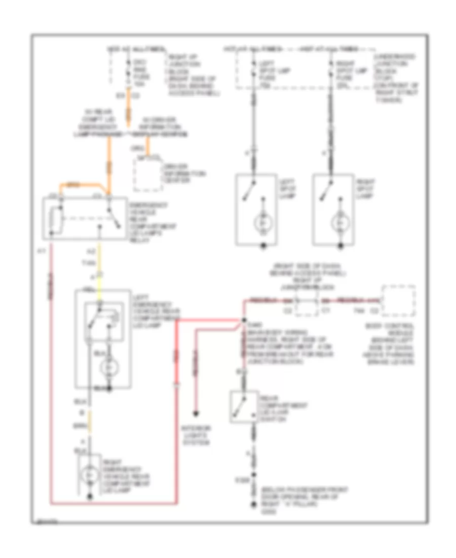Accessory Lamps Wiring Diagram for Chevrolet Impala 2005