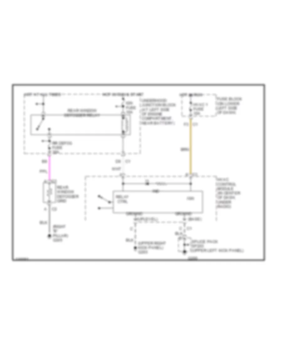 Defogger Wiring Diagram for Chevrolet Silverado 1999 2500