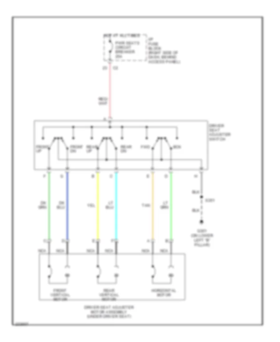 Driver Seat Wiring Diagram for Chevrolet Uplander 2006