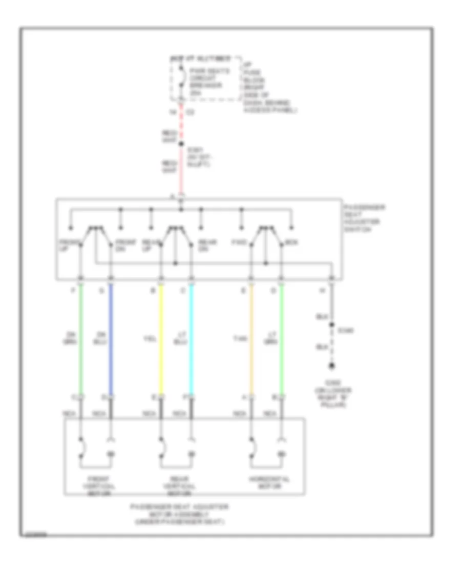 Passenger Seat Wiring Diagram for Chevrolet Uplander 2006