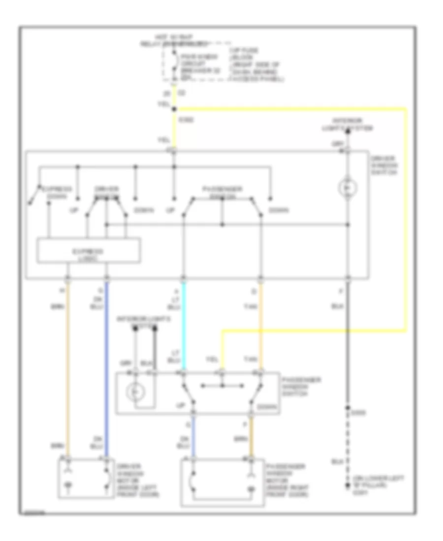 Power Windows Wiring Diagram for Chevrolet Uplander 2006