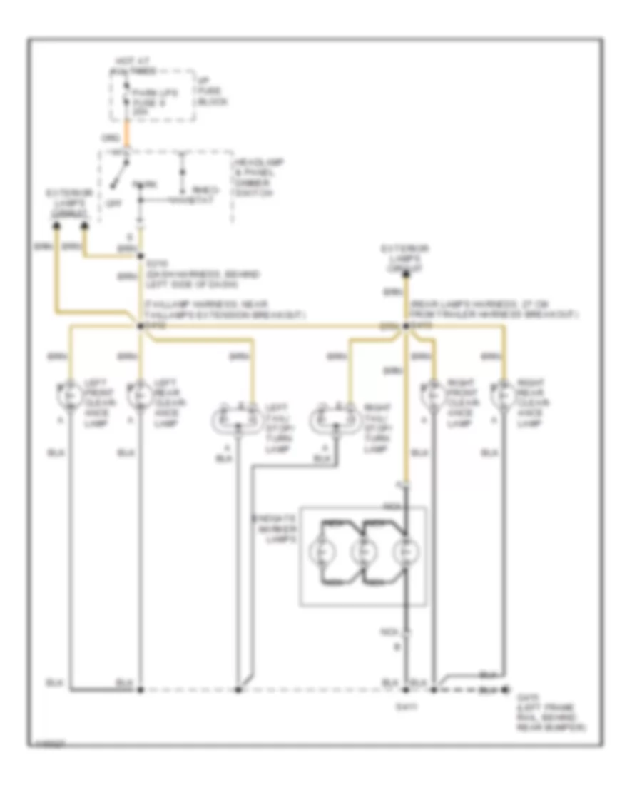 Rear Clearance Lamps Wiring Diagram for Chevrolet C3500 HD 1999