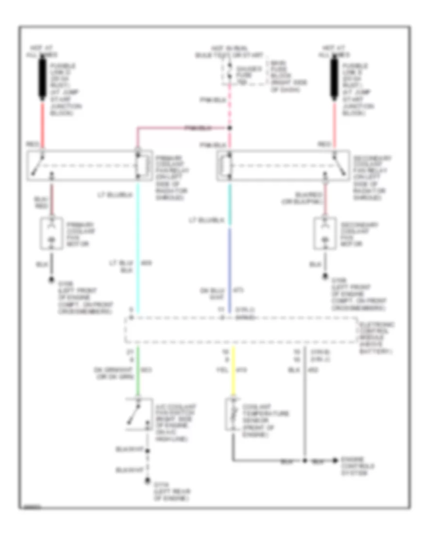 Cooling Fan Wiring Diagram for Chevrolet Corvette 1990