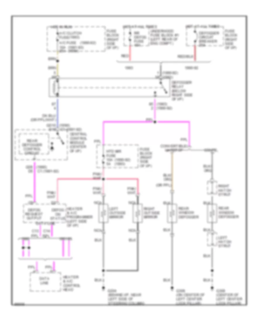 Defogger Wiring Diagram with Electronic A C for Chevrolet Corvette 1990