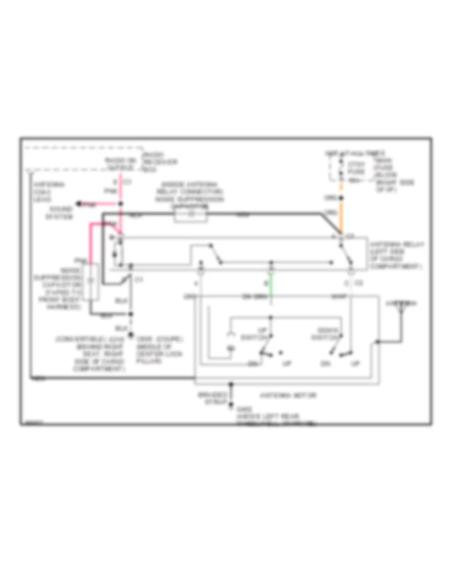 Power Antenna Wiring Diagram for Chevrolet Corvette 1990