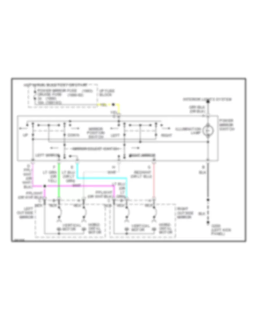 Power Mirror Wiring Diagram for Chevrolet Corvette 1990