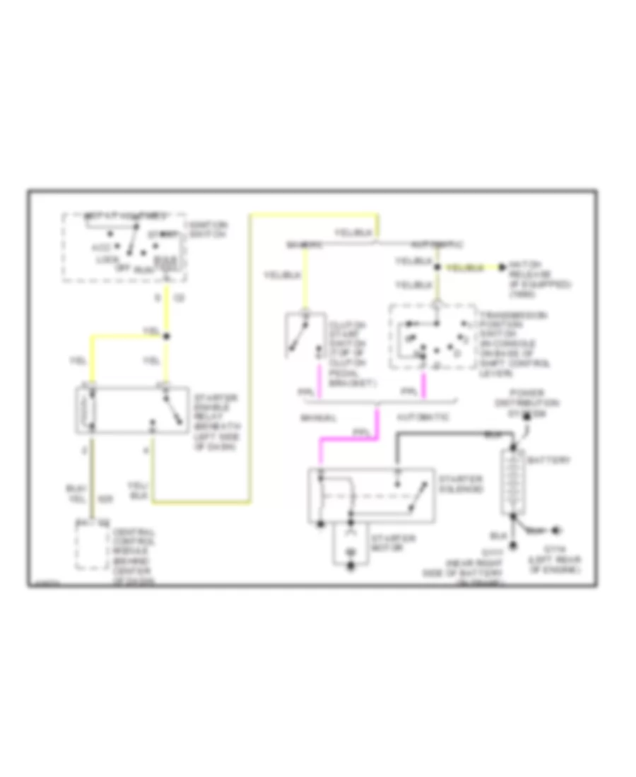 Starting Wiring Diagram for Chevrolet Corvette 1990