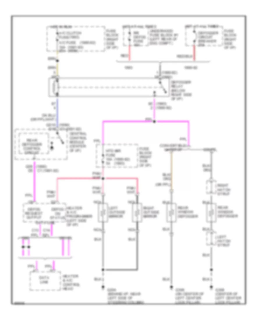 Defogger Wiring Diagram with Electronic A C for Chevrolet Corvette ZR 1 1990