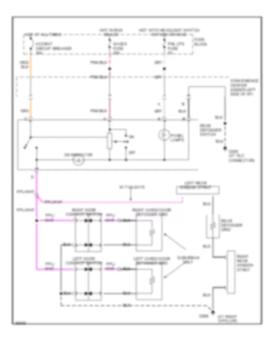 Defogger Wiring Diagram for Chevrolet Suburban C1992 1500