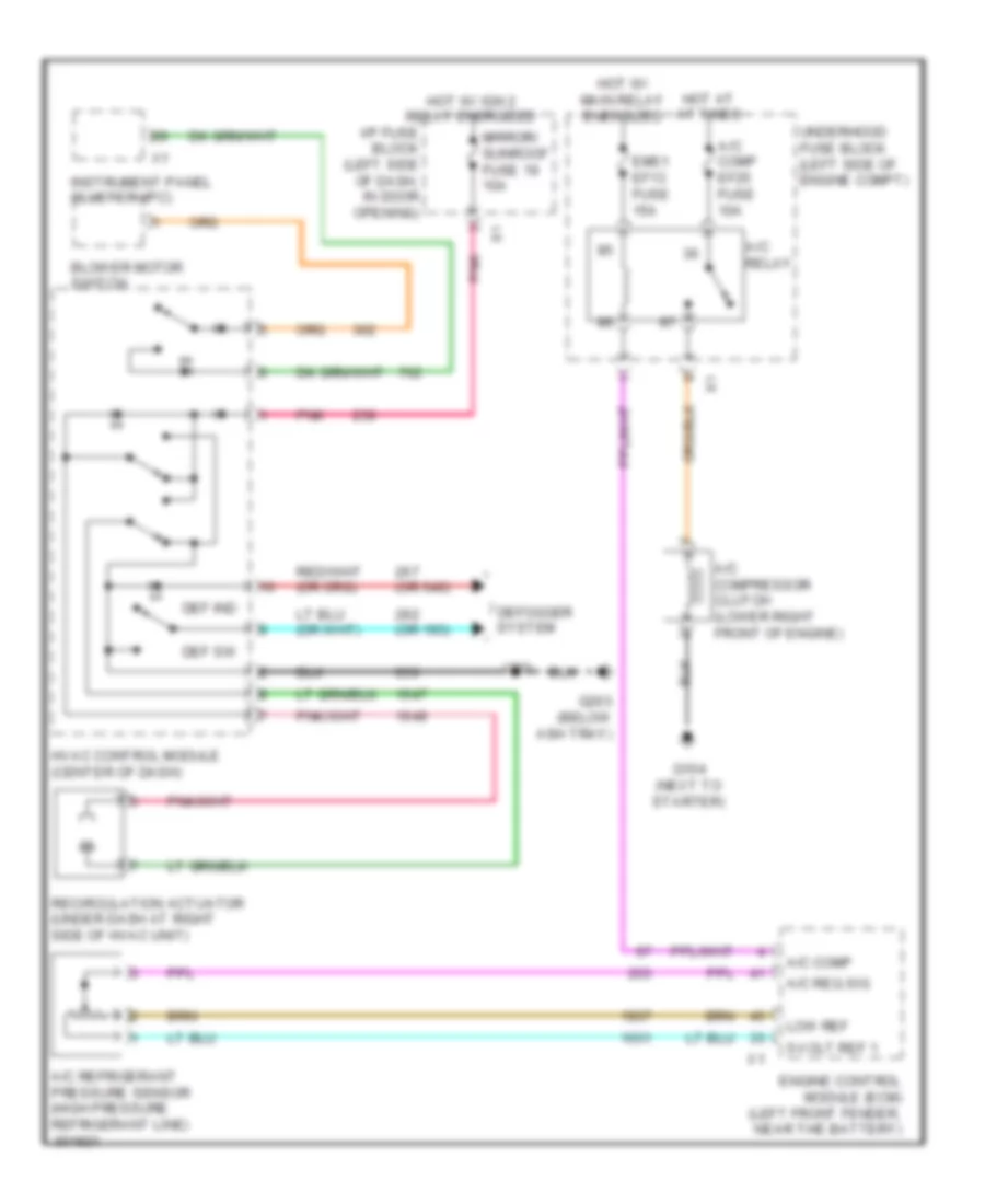 Compressor Wiring Diagram, with Manual AC for Chevrolet Aveo LT 2010