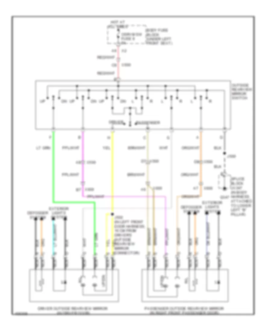 Power Mirrors Wiring Diagram for Chevrolet Express H1500 2013