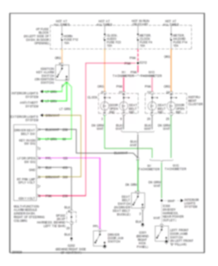 Warning Systems Wiring Diagram Hatchback for Chevrolet Aveo LS 2007