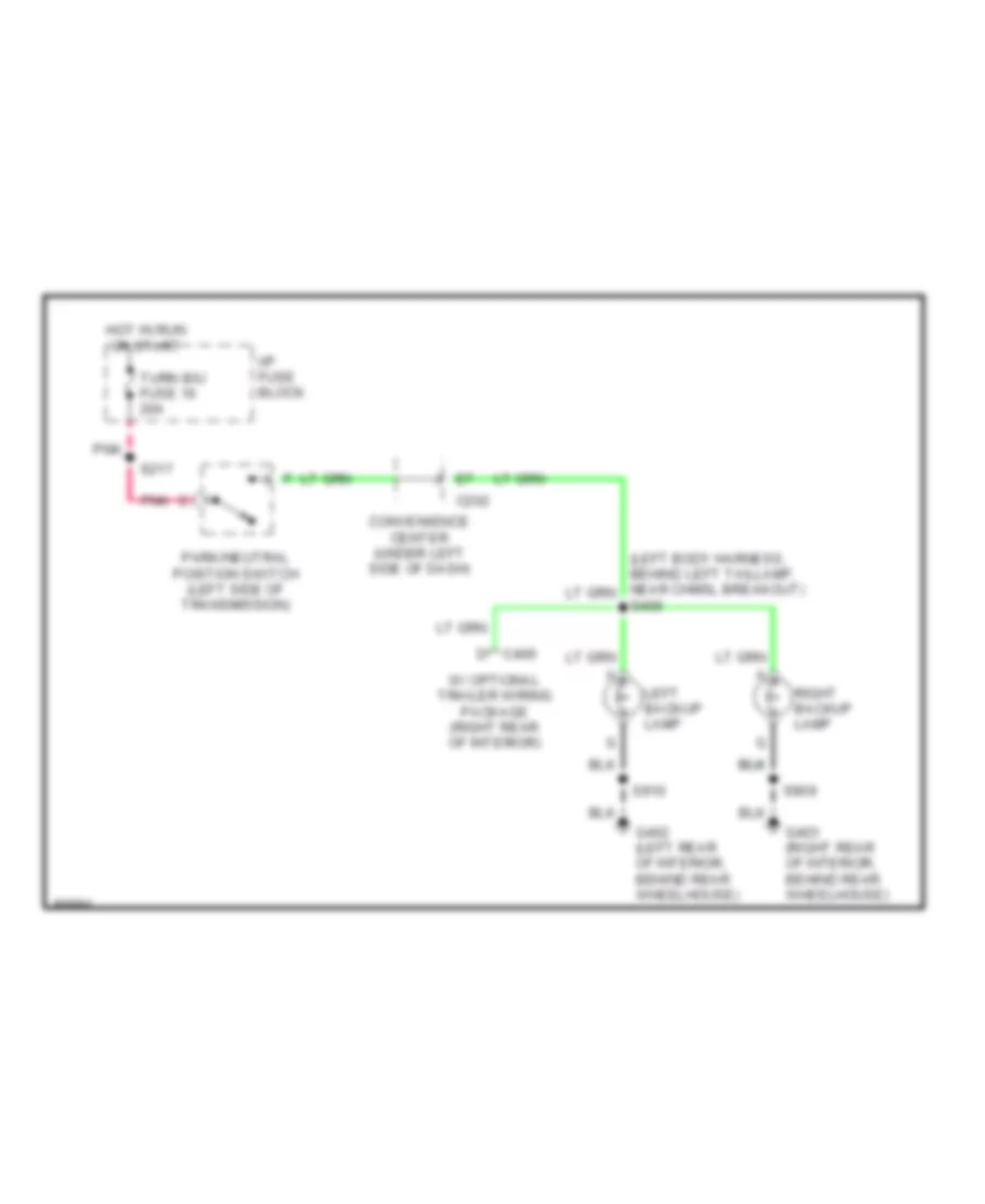 Back up Lamps Wiring Diagram for Chevrolet Chevy Van G1998 2500