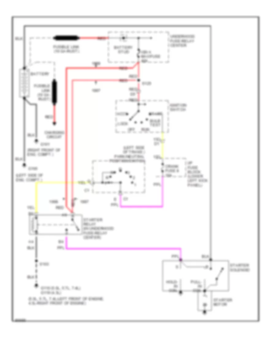 5.7L (VIN R), Starting Wiring Diagram for Chevrolet Chevy Van G2500 1998