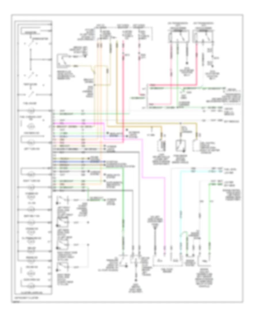 Instrument Cluster Wiring Diagram, Hatchback without Tachometer for Chevrolet Aveo LT 2007