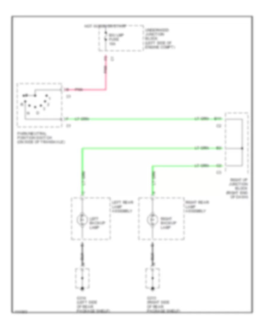 Back up Lamps Wiring Diagram for Chevrolet Malibu LS 2000